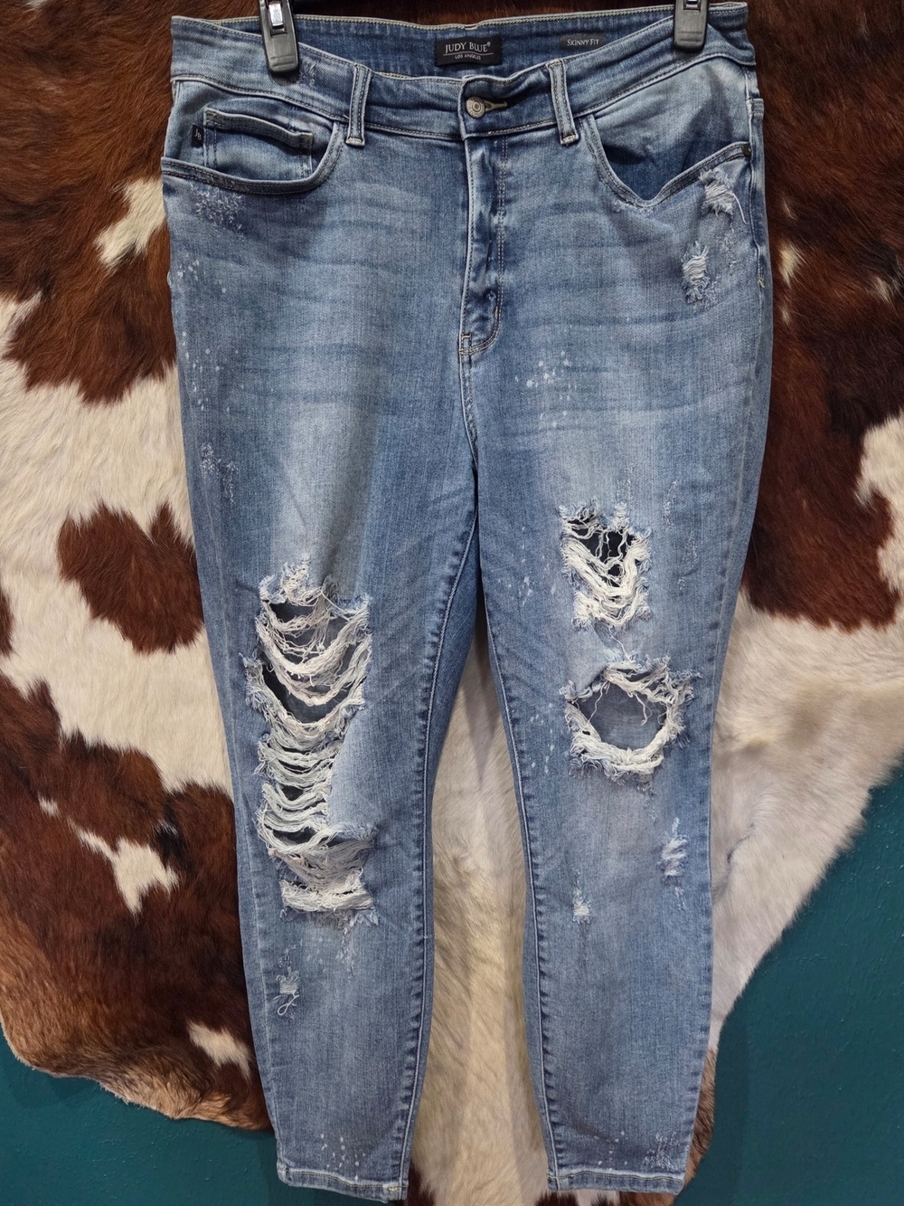 Judy Blue Women's Distressed Light Blue Skinny Jeans